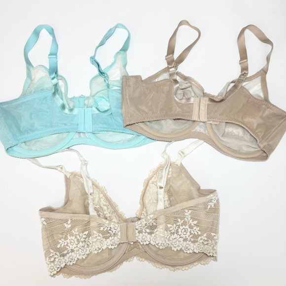 Wacoal 38DD Bra Lot Retro Chic Full Figure 855186 Embrace Lace Underwire 65191 - Picture 2 of 5